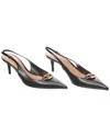 Valentino Vlogo 60 Leather Slingback Pump In Black