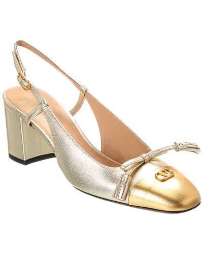 Valentino Garavani Valentino Vlogo 60 Leather Slingback Pump In Yellow