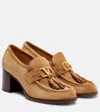 Valentino Vlogo 60 Suede Loafer Pumps In Brown