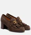 Valentino Vlogo 60 Suede Loafer Pumps In Brown