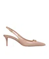 Valentino Vlogo The Bold Edition Slingback Pumps In Patent Leather 60mm In Nude