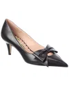 Valentino 65mm Bowow Kidskin Pumps In Black