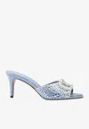 Valentino Vlogo 70 Crystal-embellished Mules In Light Blue
