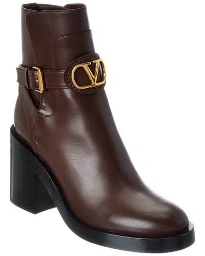 Valentino Garavani Valentino Vlogo 70 Leather Boot In Brown