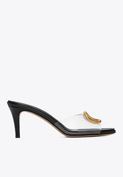 Valentino Garavani Vlogo 70 Pvc Mules In Black