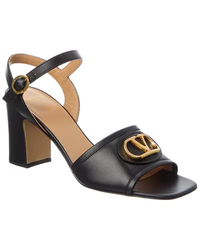Valentino Garavani Vlogo 75 Embellished Leather Sandals In Black