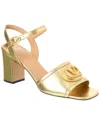 Valentino Vlogo 75 Leather Sandal In Gold