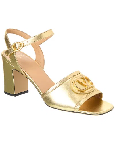 Valentino Garavani Valentino Vlogo 75 Leather Sandal In Gold