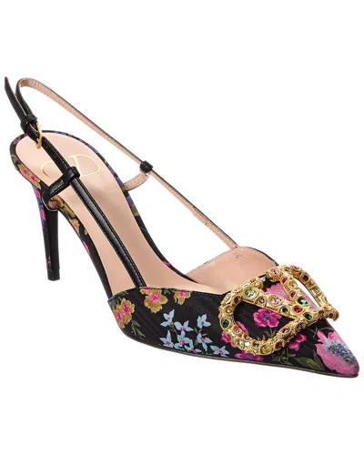 Valentino Garavani Valentino Vlogo 80 Canvas Slingback Pump In Animal Print