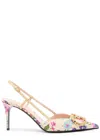 Valentino Women's Elegant Leather Heeled Shoes In Multicoloured