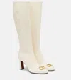 Valentino Vlogo 80 Leather Knee-high Boots In White