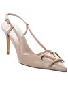 Valentino Garavani Valentino Vlogo 80 Leather Slingback Pump In Beige