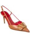 Valentino Vlogo Signature Calfskin Slingback Pump 80mm In Red