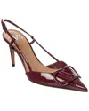 Valentino Scarpe Con Tacco Vlogo Signature In Pelle Marrone  Donna In Burgundy