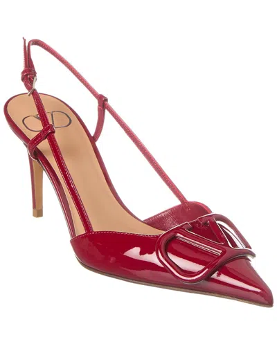 Valentino Garavani Red Vlogo Signature Slingback Heels In Y9q Deep Scarlet