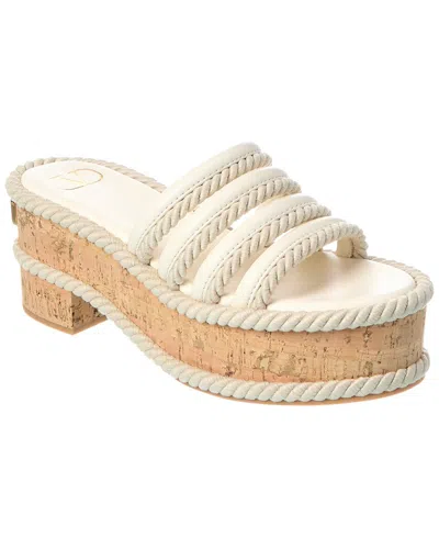 Valentino Garavani Vlogo Platform Slide Sandal In Ivory