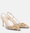 Valentino Vlogo Embellished Metallic Leather Slingback Pumps In Multi
