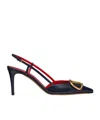 Valentino Garavani Vlogo Signature Satin Slingback Pumps 80mm Woman Black 40.5 In Black