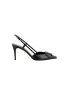 Valentino Garavani Vlogo Signature Satin Slingback Pumps 80mm Woman Black 40.5 In Black