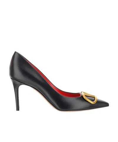 Valentino Garavani Women Black Calfskin Vlogo Signature Pumps