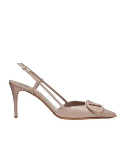 Valentino Garavani Vlogo 85mm Slingback Pumps In Nude