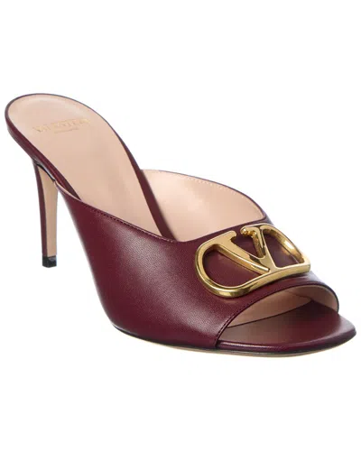 Valentino Garavani Valentino Vlogo 90 Leather Sandal In Burgundy