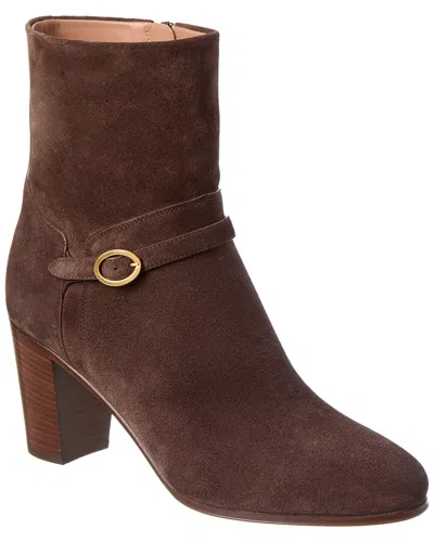 Valentino Garavani Valentino Vlogo 90 Suede Bootie In Brown