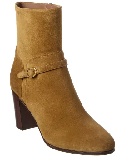 Valentino Garavani Dnu Pack Valentino Vlogo 90 Suede Bootie In Brown