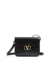 Valentino Garavani Vlogo 9to5 Leather Shoulder Bag In Black