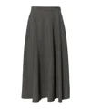Valentino Midi Skirt In Active Gabardine In Black
