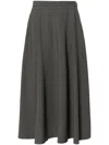 Valentino Midi Skirt In Active Gabardine In Grey