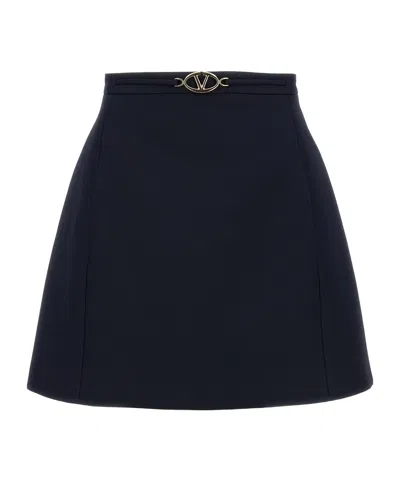 VALENTINO VALENTINO LOGO PLAQUE HIGH WAIST A-LINE SKIRT