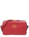 Valentino Garavani Alltime Leather Shoulder Bag With Vlogo Signature Detail In Red