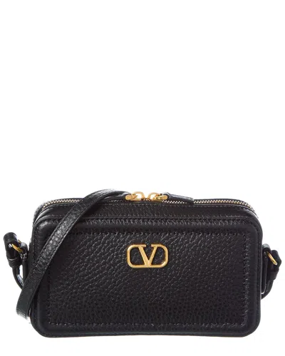 Valentino Garavani Valentino Vlogo Alltime Mini Leather Camera Bag In Black