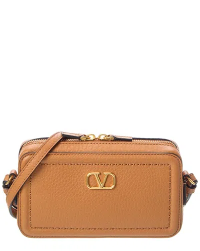 Valentino Garavani Valentino Vlogo Alltime Mini Leather Camera Bag In Brown