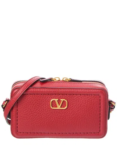 Valentino Garavani Dnu Tiktok Valentino Vlogo Alltime Mini Leather Camera Bag In Red