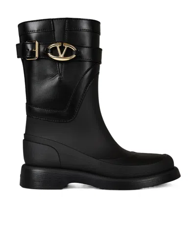Valentino Garavani Vlogo Ankle Boots In Black