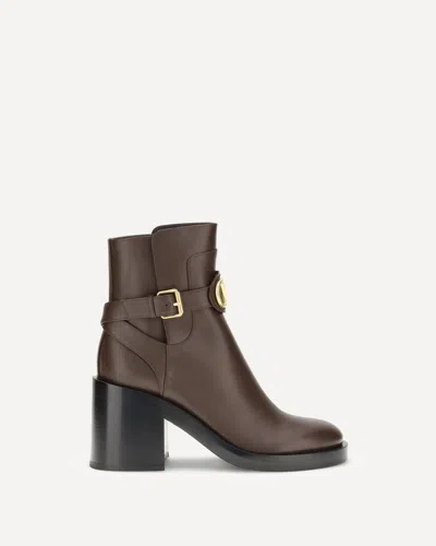 Valentino Garavani Vlogo Ankle Boots In Brown