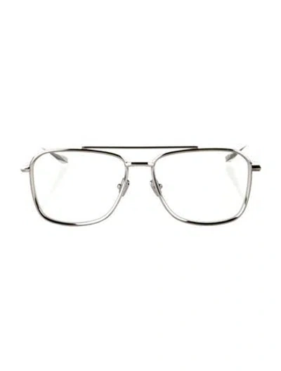 Pre-owned Valentino Garavani Vlogo Aviator Eyeglasses In Silver