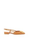 Valentino Vlogo Ballerinas In Almond Beige