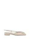 Valentino Vlogo Ballerinas In Light Ivory