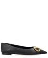 Valentino Vlogo Leather Ballerina Shoes