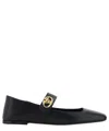 Valentino Vlogo Mary Jane Leather Ballerina Flat In Black