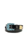 Valentino Garavani Vlogo Signature Brushed Calfskin Belt 30 Mm Woman Black 100 In Black
