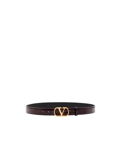 Valentino Garavani Vlogo Belt In Black