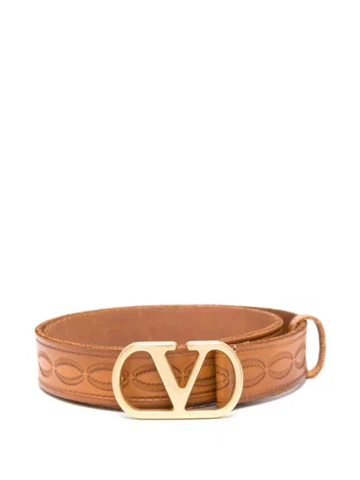 Valentino Garavani Vlogo Belt In Braun