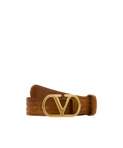 Valentino Garavani Vlogo Belt In Brown