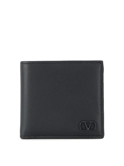Valentino Garavani Vlogo Bi-fold Wallet In Black