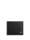 Valentino Garavani Valentino Vlogo Signature Billfold Black Leather Wallet In Pink