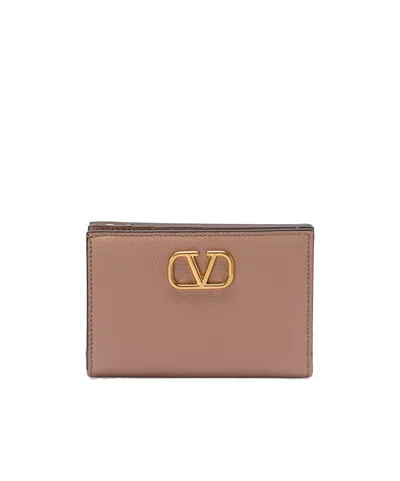 Valentino Garavani Vlogo Bi-fold Wallet In Brown